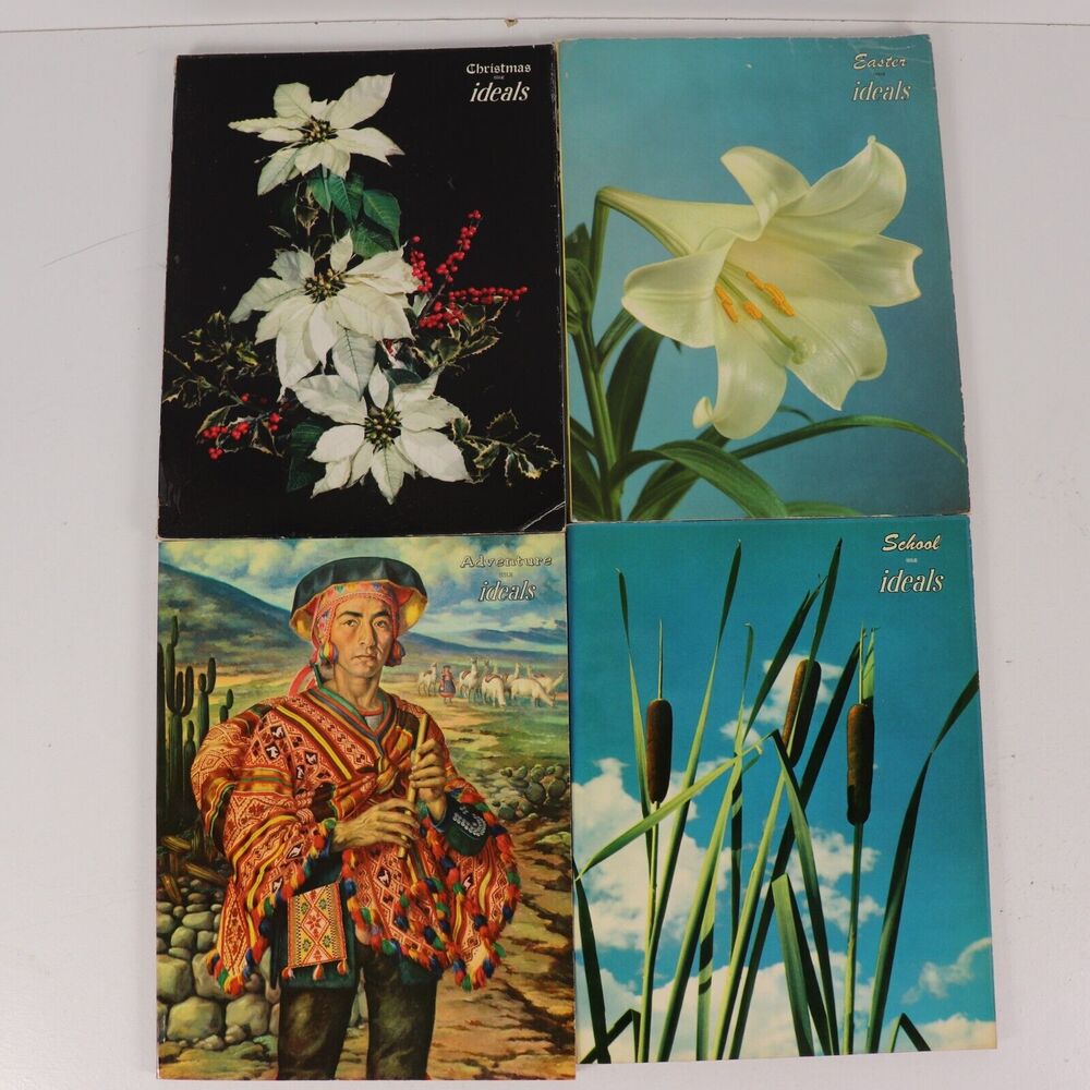 Ideals Magazine 1958 Lot of 4 Christmas Easter School Adventure